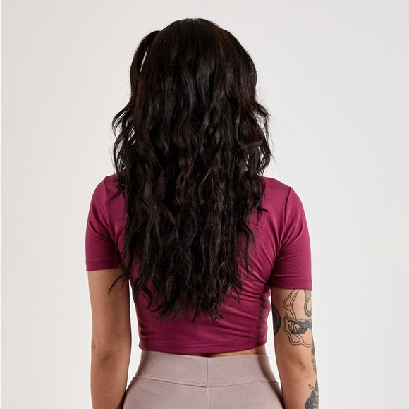 Nike Women’s Slim Cropped T-Shirt Maroon Medium - Picture 4 of 4
